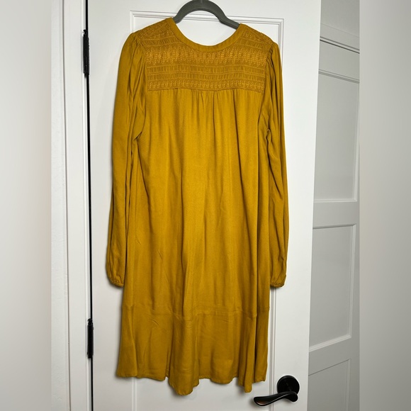 Anthropologie Gold Bettina Tiered Shirt Dress (6) - Picture 4 of 5